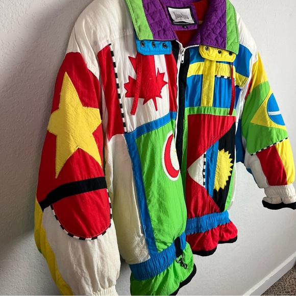 Vintage Neiman Marcus Gallery Ski Jacket Coat Puffer Zip 90s World Olympics - Picture 5 of 16